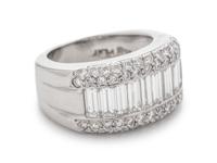 A Platinum and Diamond Ring,