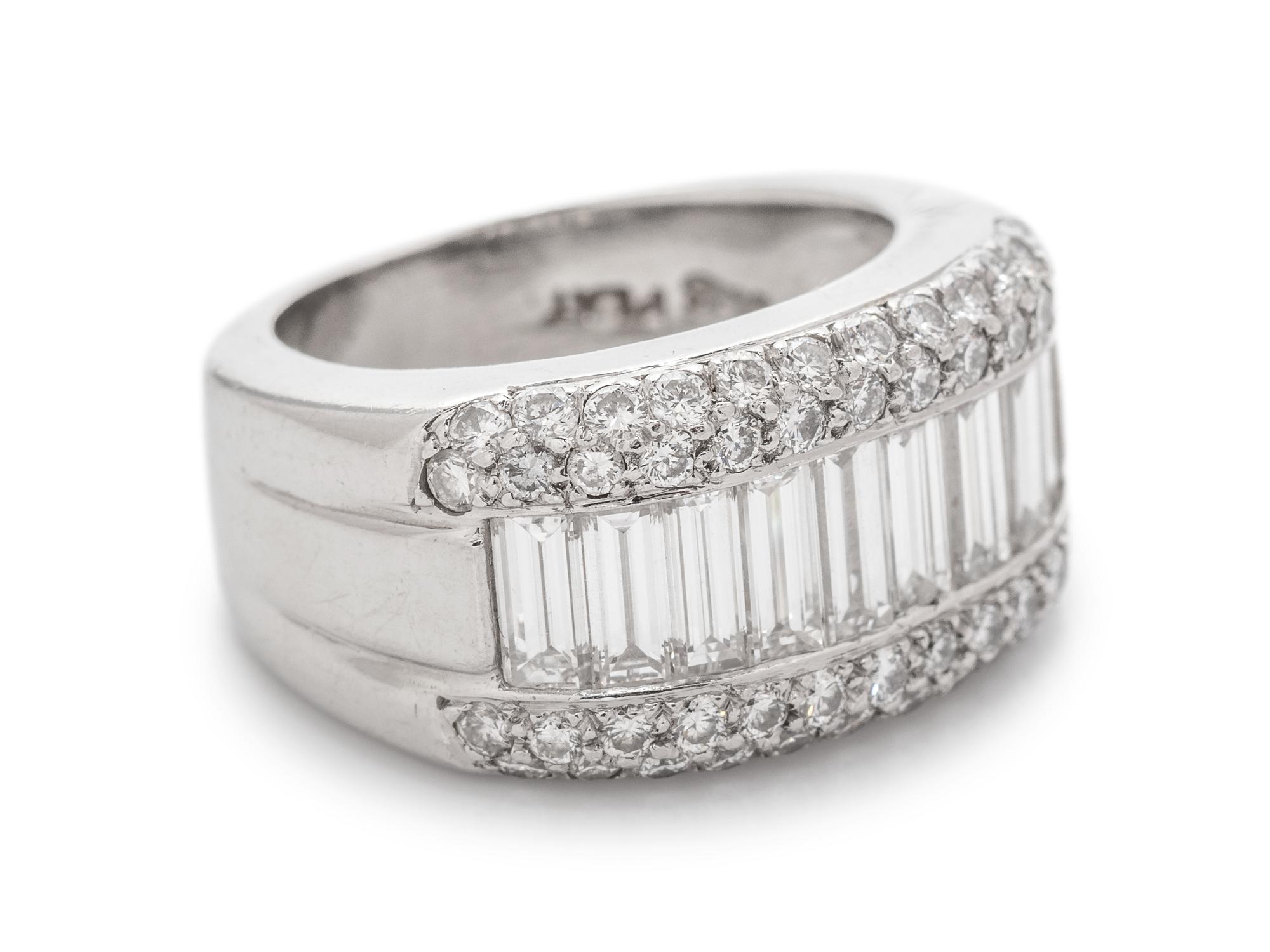 A Platinum and Diamond Ring,