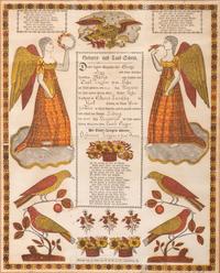A Partially Printed and Watercolor Decorated Birth and Baptism Fractur Identified to George Frey