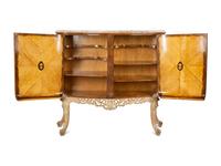An Italian Burl Walnut and Marquetry Marble-Top Cabinet — CIRCA 1920