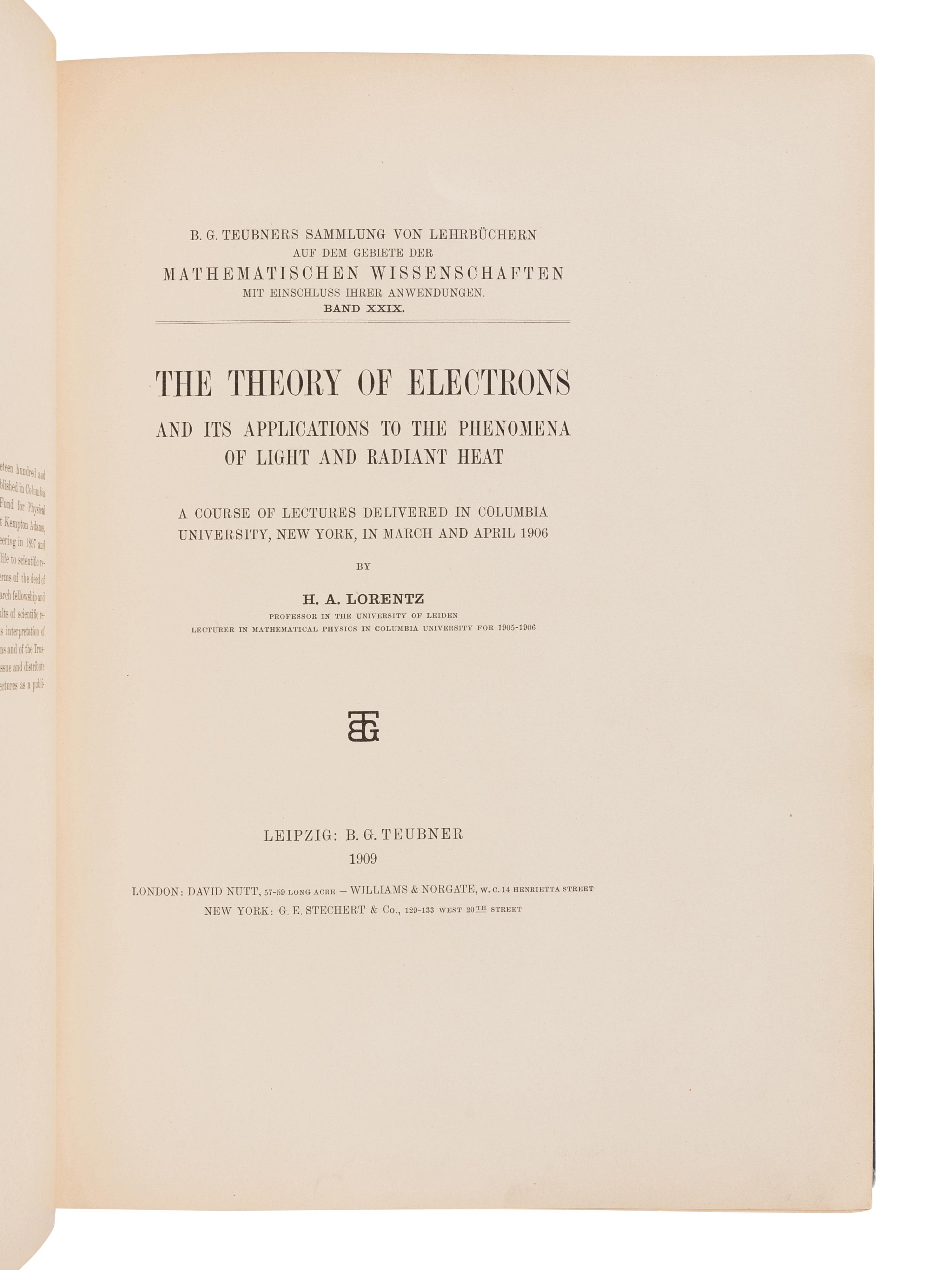 [PHYSICS] -- A group of 4 works in 4 volumes items related to physics, comprising: