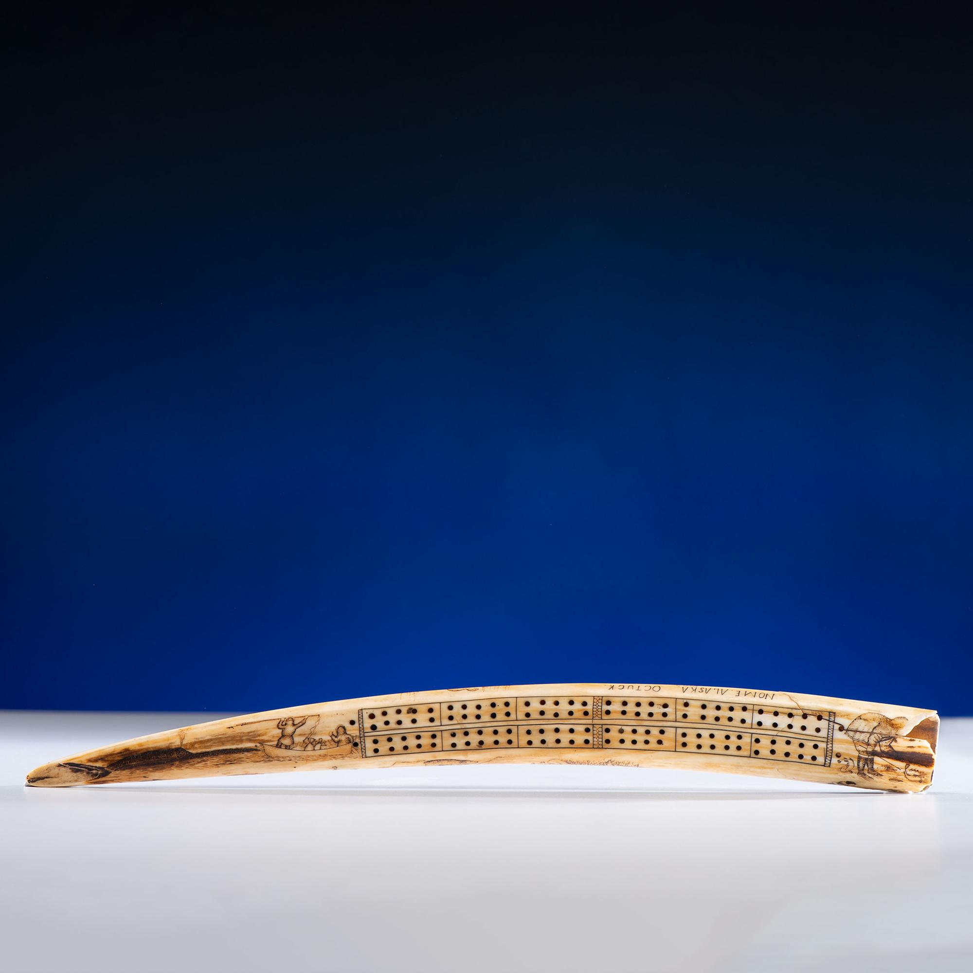 John Octuck (Inuit, 1873-1918) Scrimshawed Cribbage Board