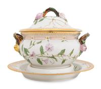 A Royal Copenhagen Flora Danica Porcelain Soup Tureen, Cover and Stand