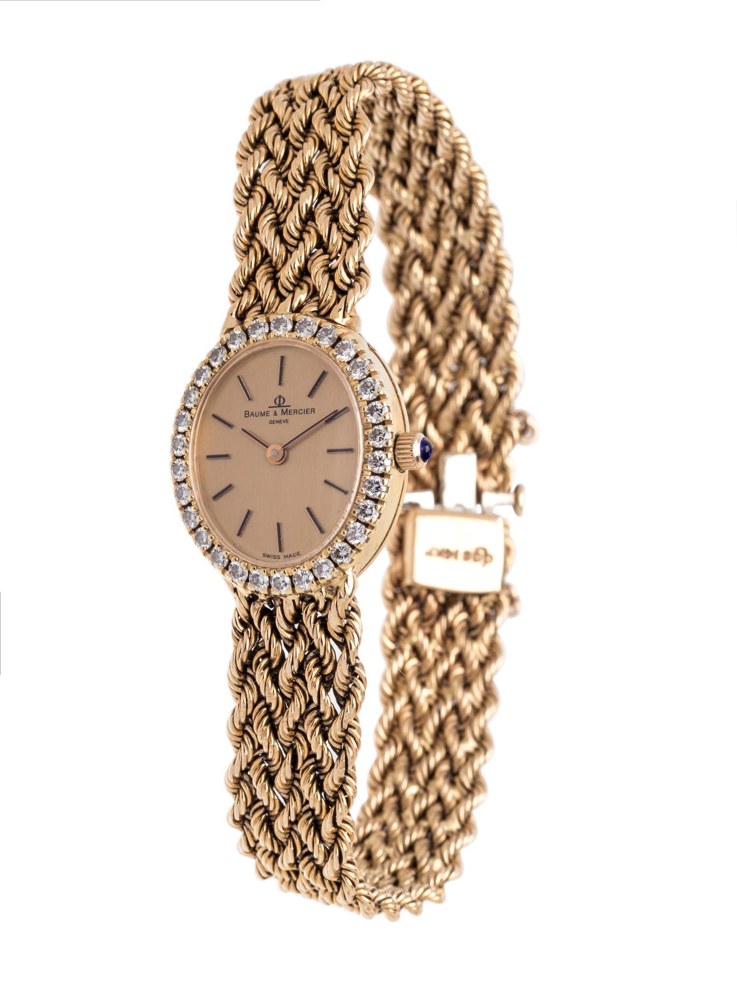 BAUME & MERCIER, 14K YELLOW GOLD AND DIAMOND WRISTWATCH