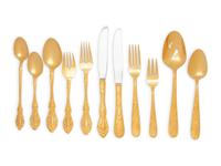 Two Gold Plated Stainless Steel Flatware Services