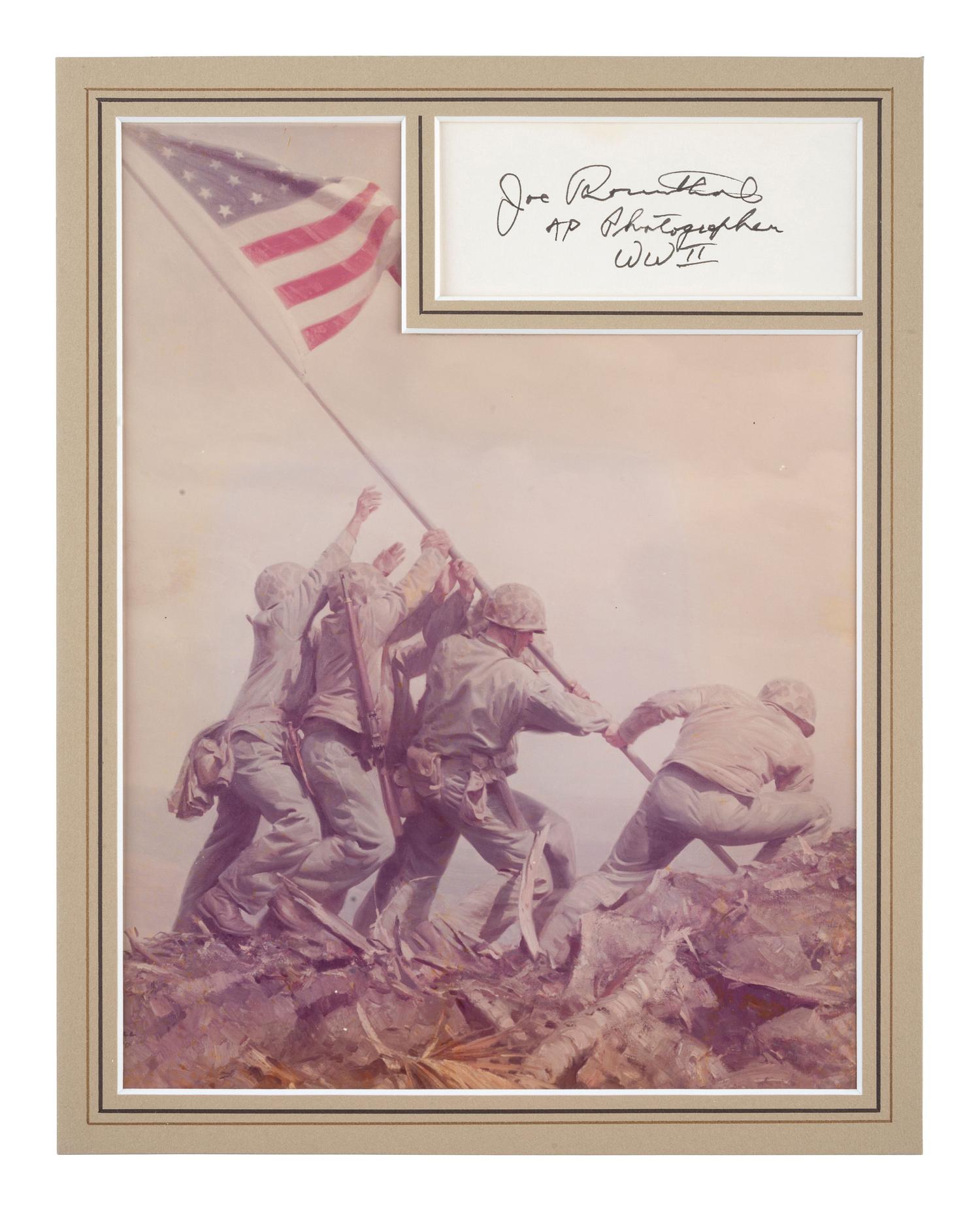 [WWII -- IWO JIMA]. Signatures of Iwo Jima veterans, incl. flag raiser Charles W. Lindberg.