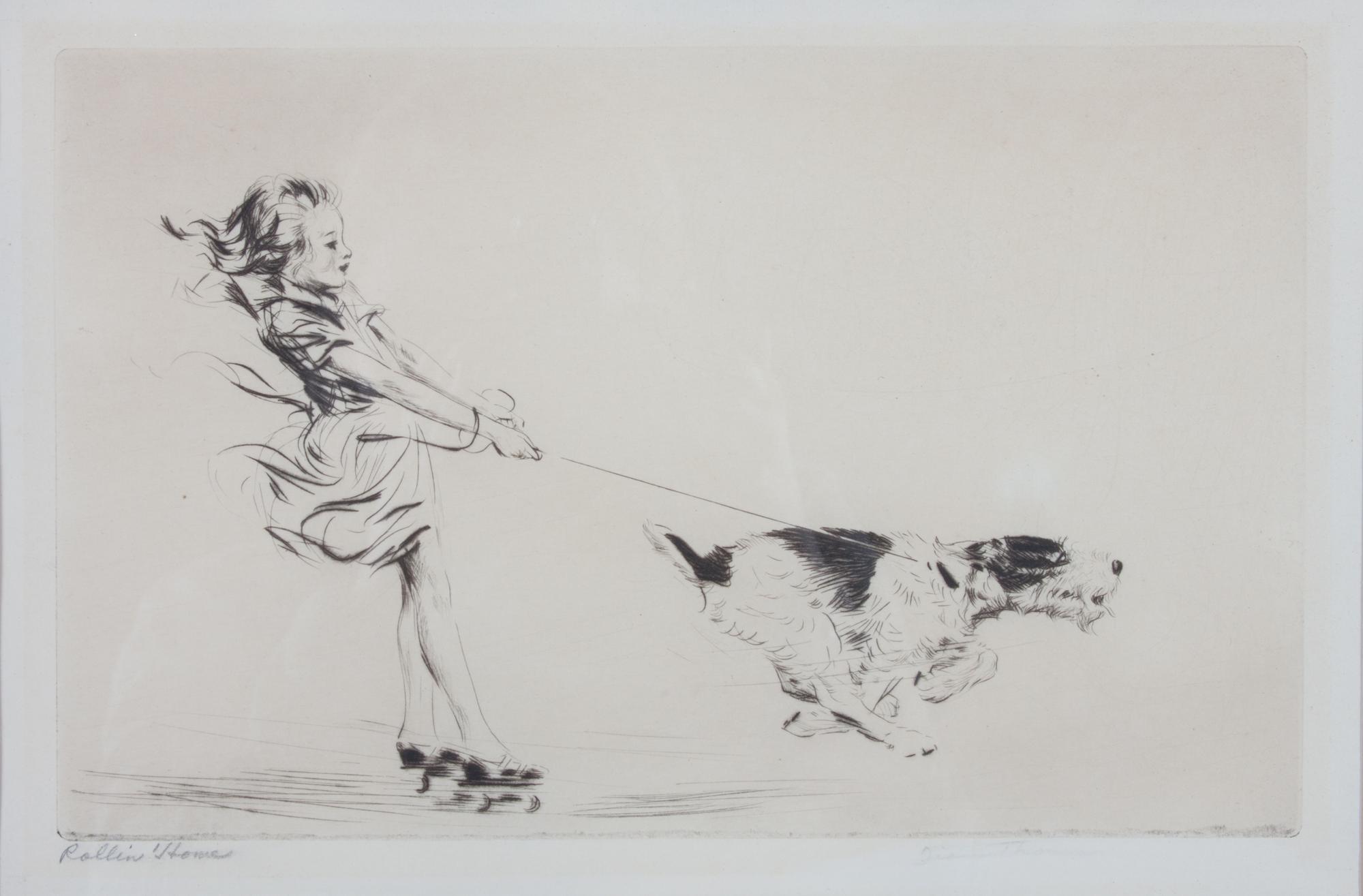 A Set of Three Dog Engravings Height of largest frame 16 x width 20 inches.
