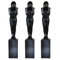A Set of Three Composition Statues from a French Theater 18" W x 18" D x 109.5" H — France, Circa 1940
