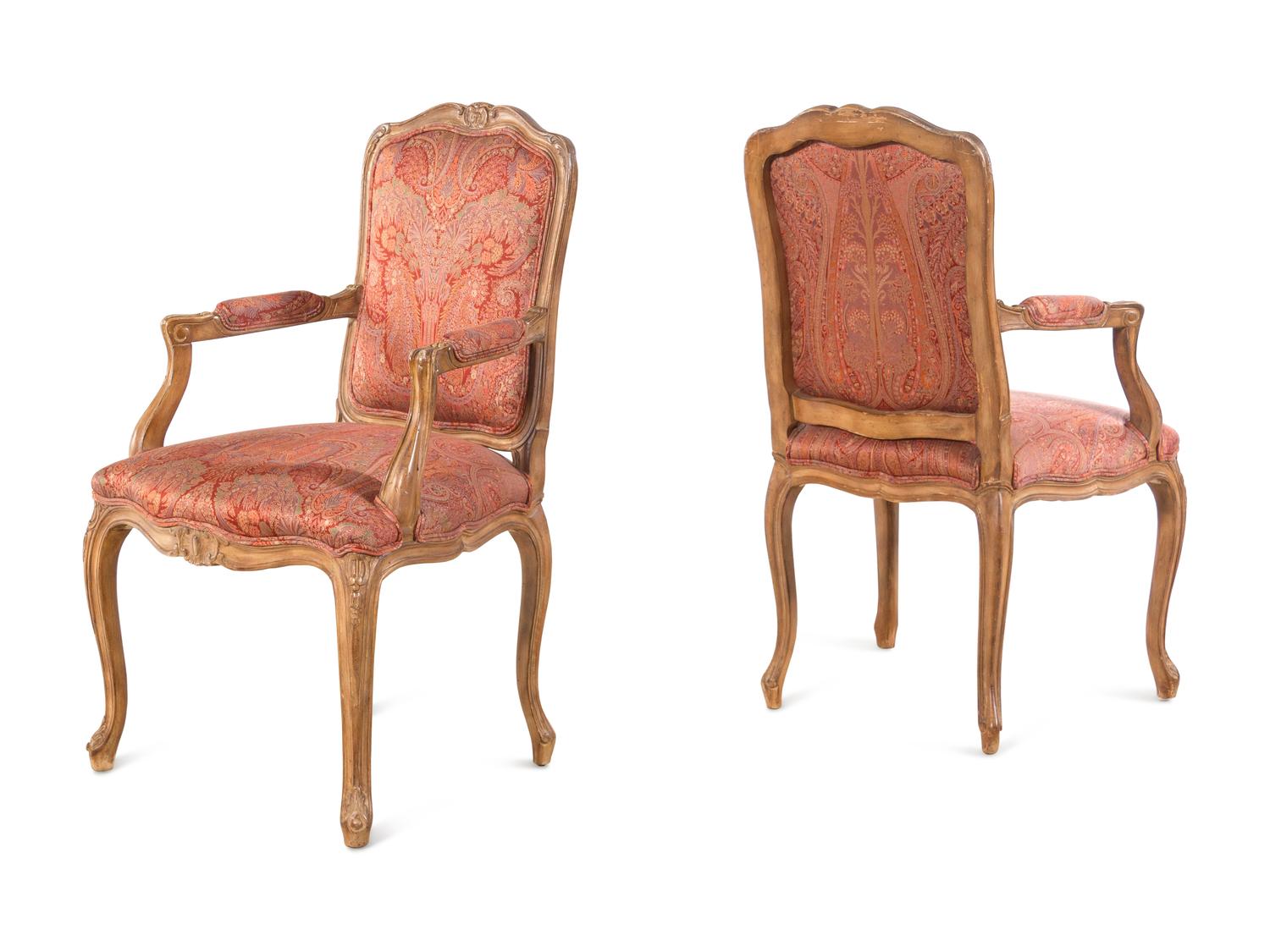 A Pair of Louis XV Style Fauteuils