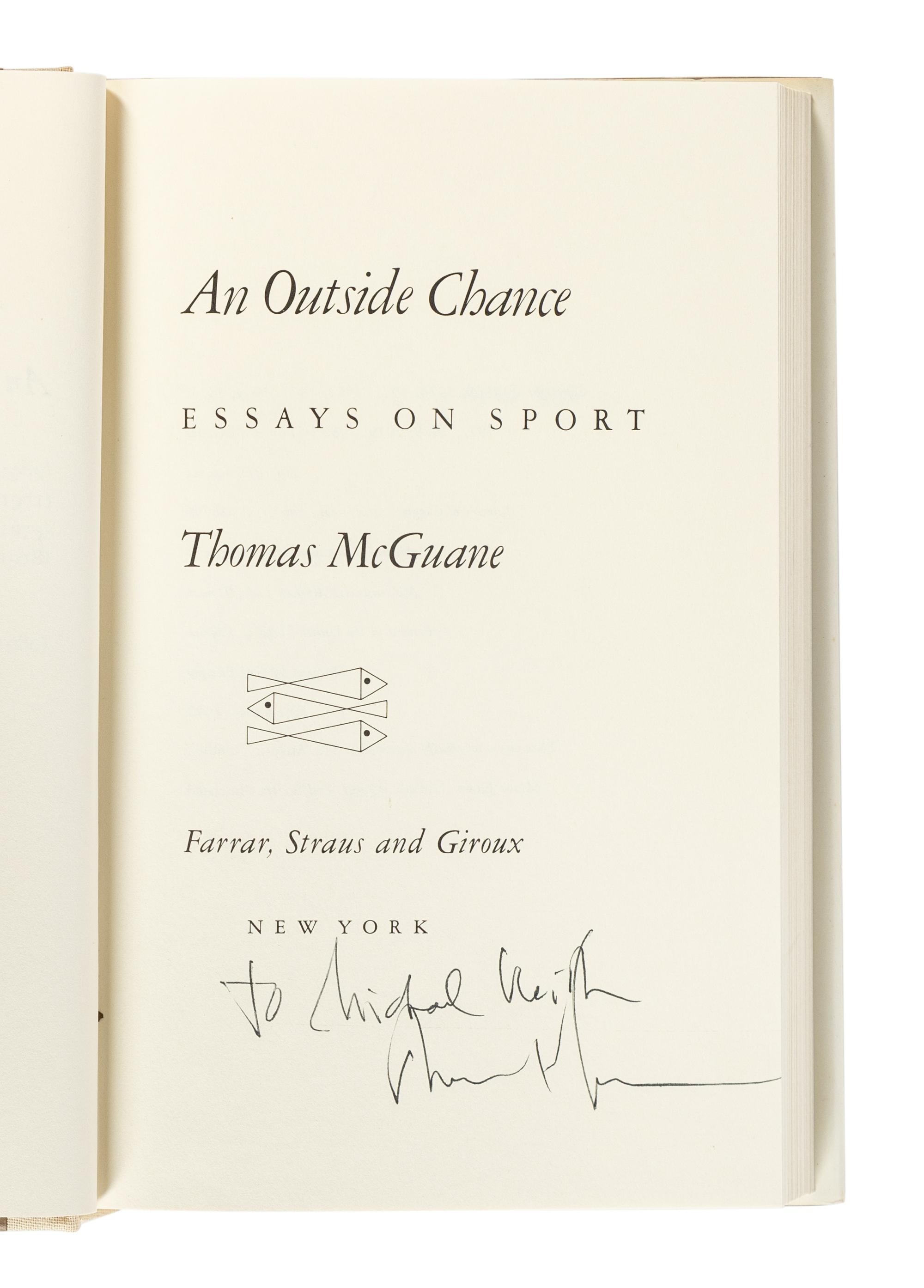 McGUANE, Thomas (b. 1939). A group of 7 works by McGuane, ALL FIRST EDITIONS, ALL SIGNED OR INSCRIBED, comprising: