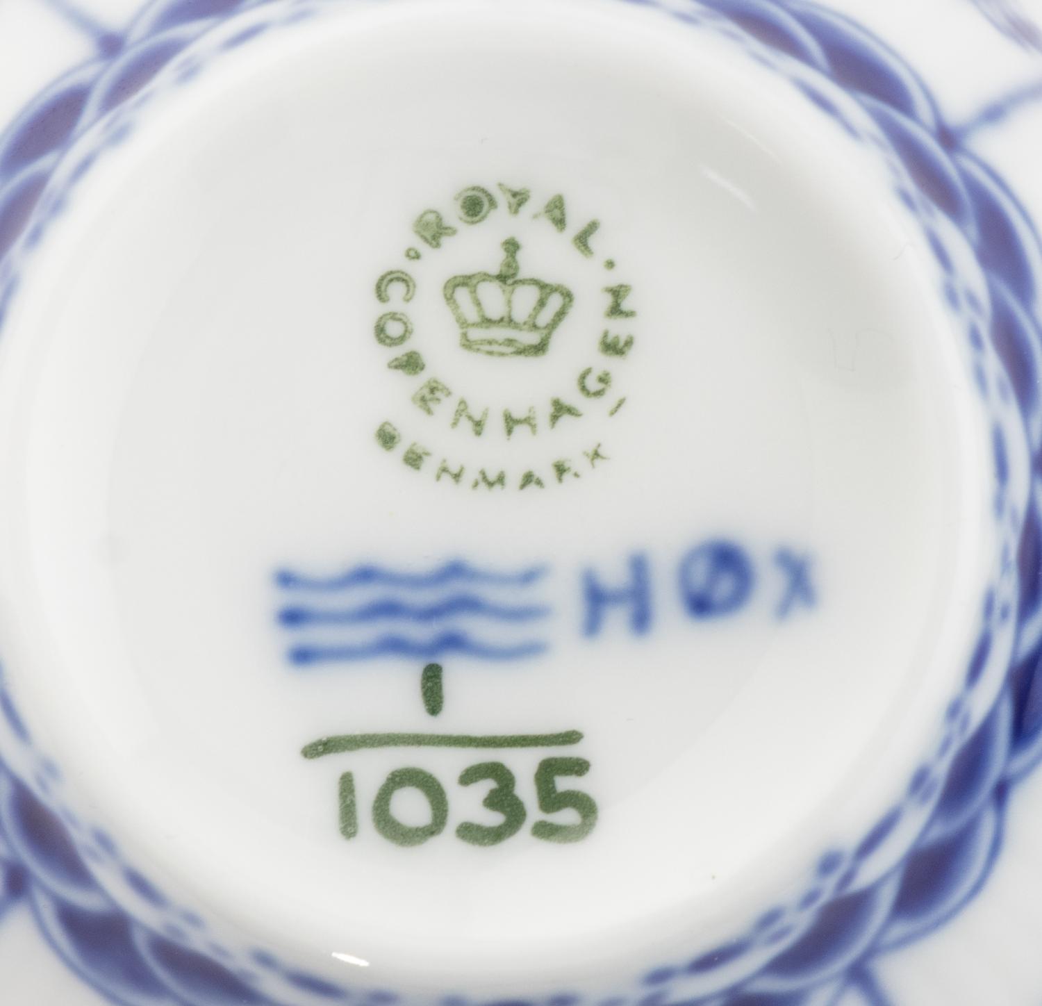 A Royal Copenhagen Blue Fluted Porcelain Tea Service