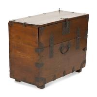 A Japanese Iron Mounted Blanket Chest
