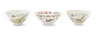 Three Chinese Famille Rose Porcelain Bowls