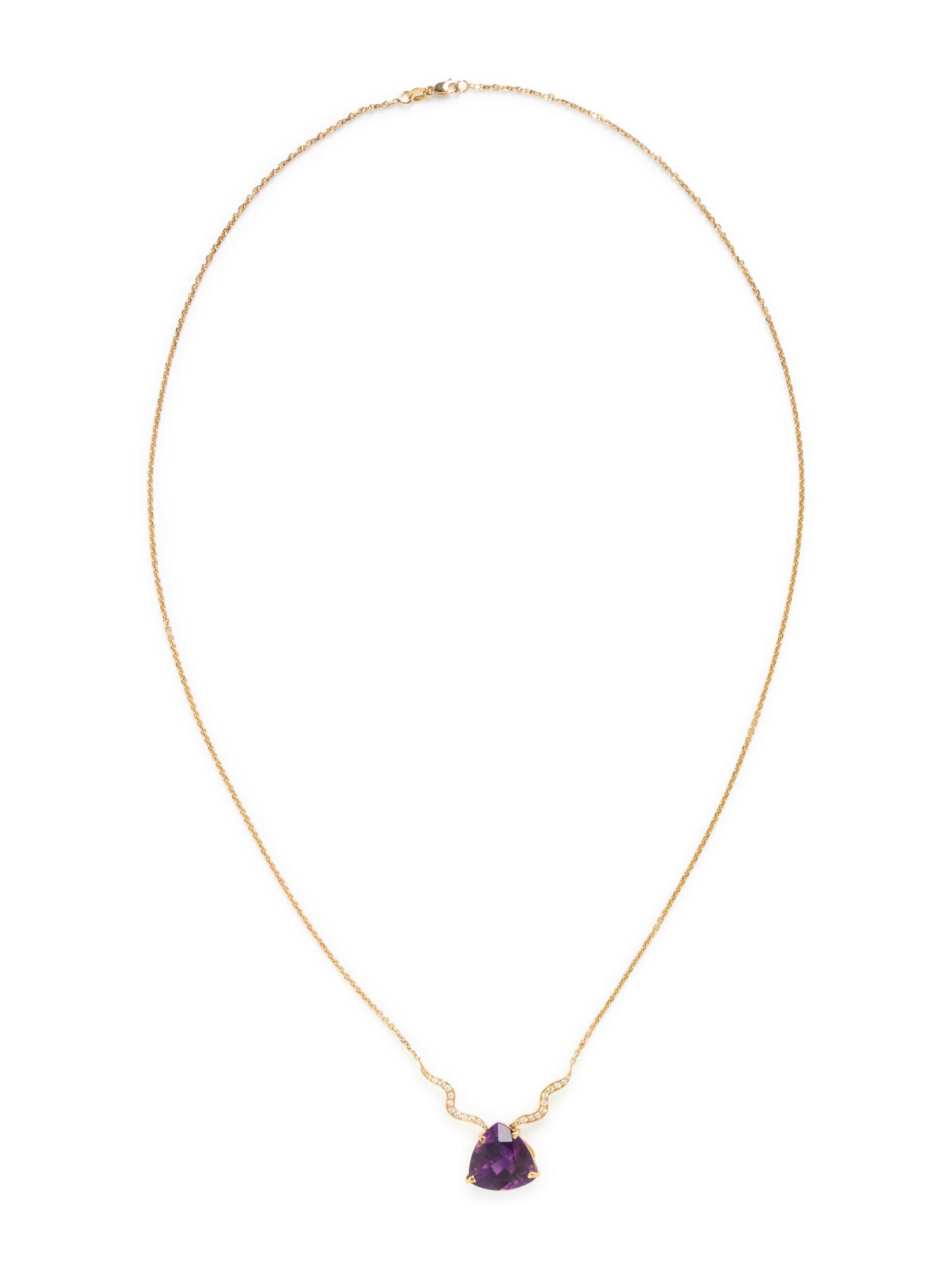 AMETHYST, DIAMOND, AND YELLOW GOLD NECKLACE