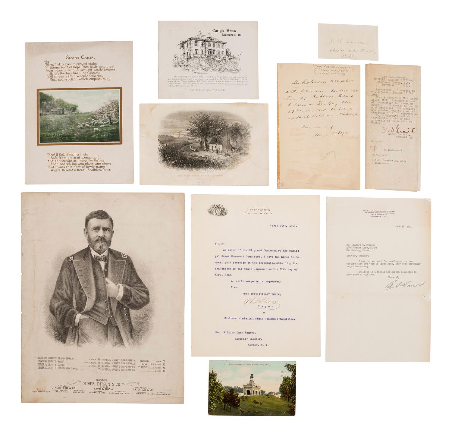 [GRANT, Ulysses S. (1822-1885).] Ephemera associated with Grant's military and political careers.