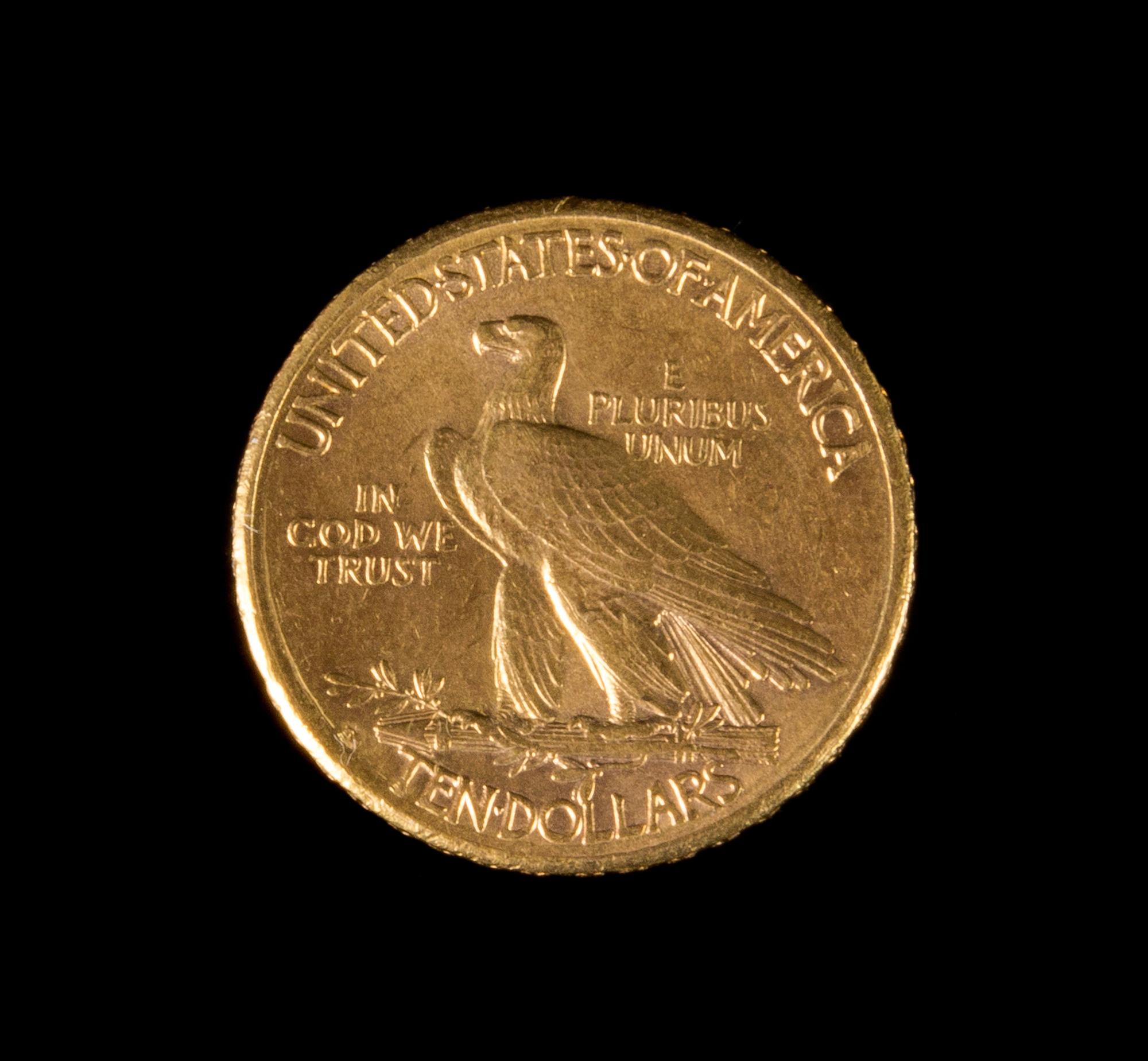 A United States 1910-D Indian Head $10 Gold Coin