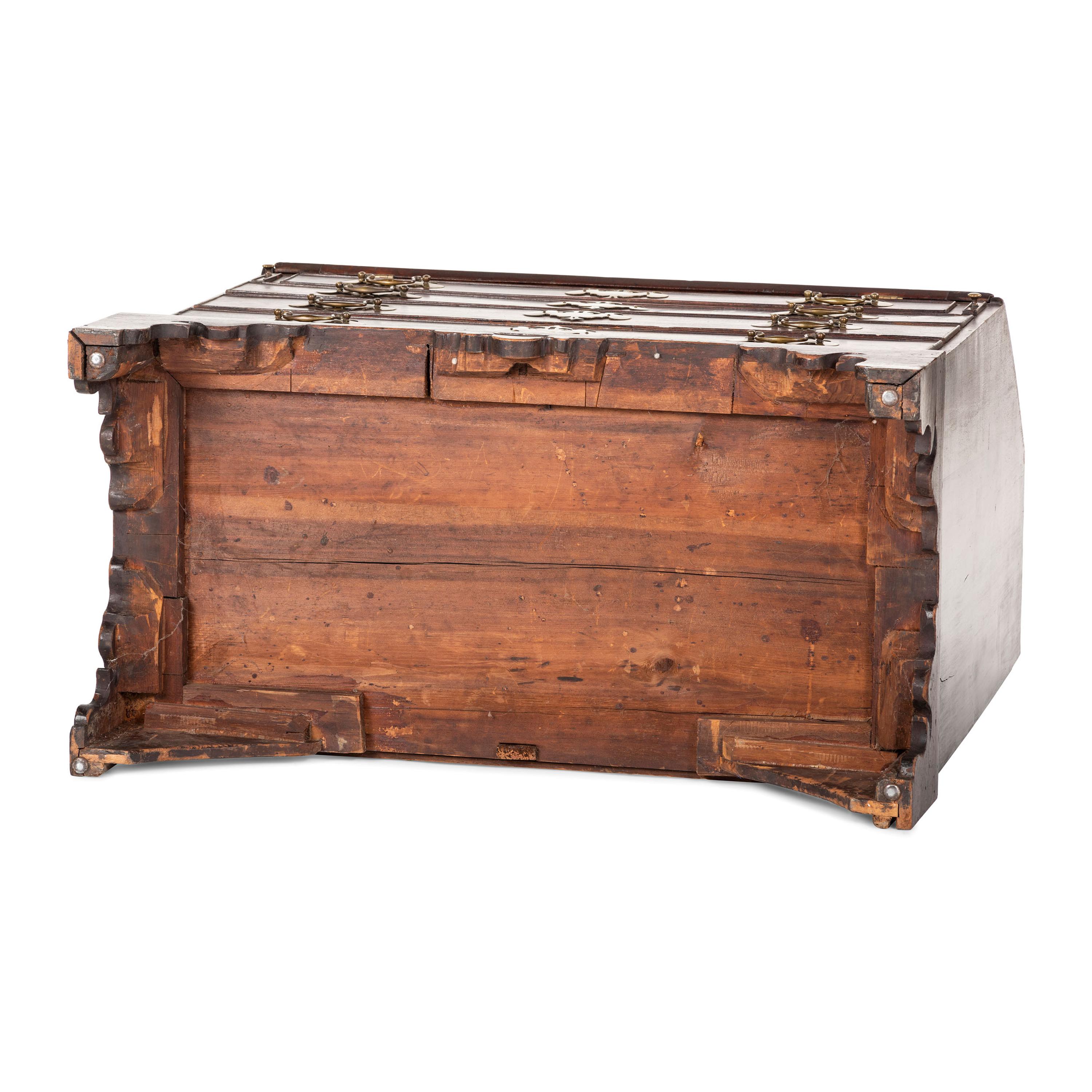 A Chippendale Carved and Figured Mahogany Slant-Front Desk