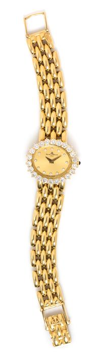 An 18 Karat Yellow Gold and Diamond Wristwatch, Baume & Mercier, 32.30 dwts.