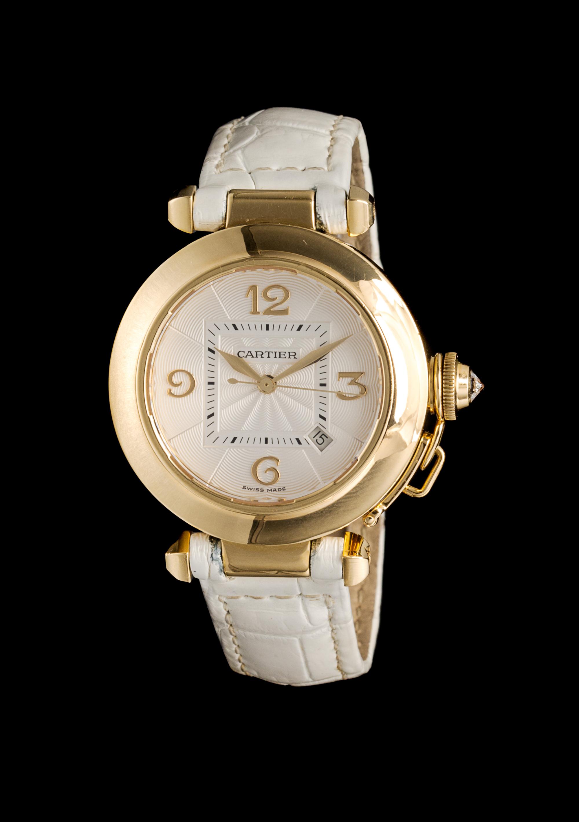 An 18 Karat Yellow Gold Ref. 2399 Pasha Wristwatch, Cartier,