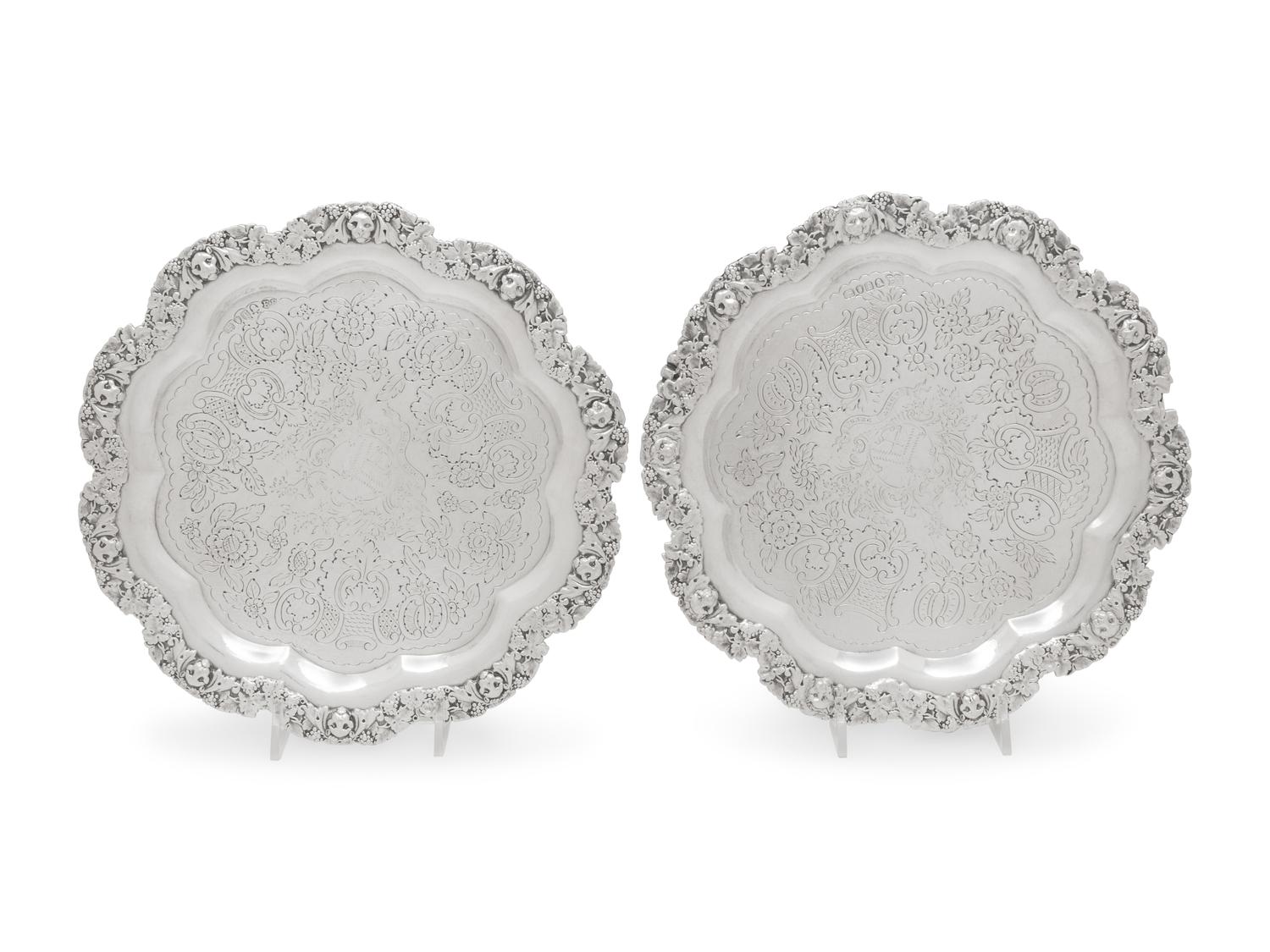 A Pair of George III Silver Salvers