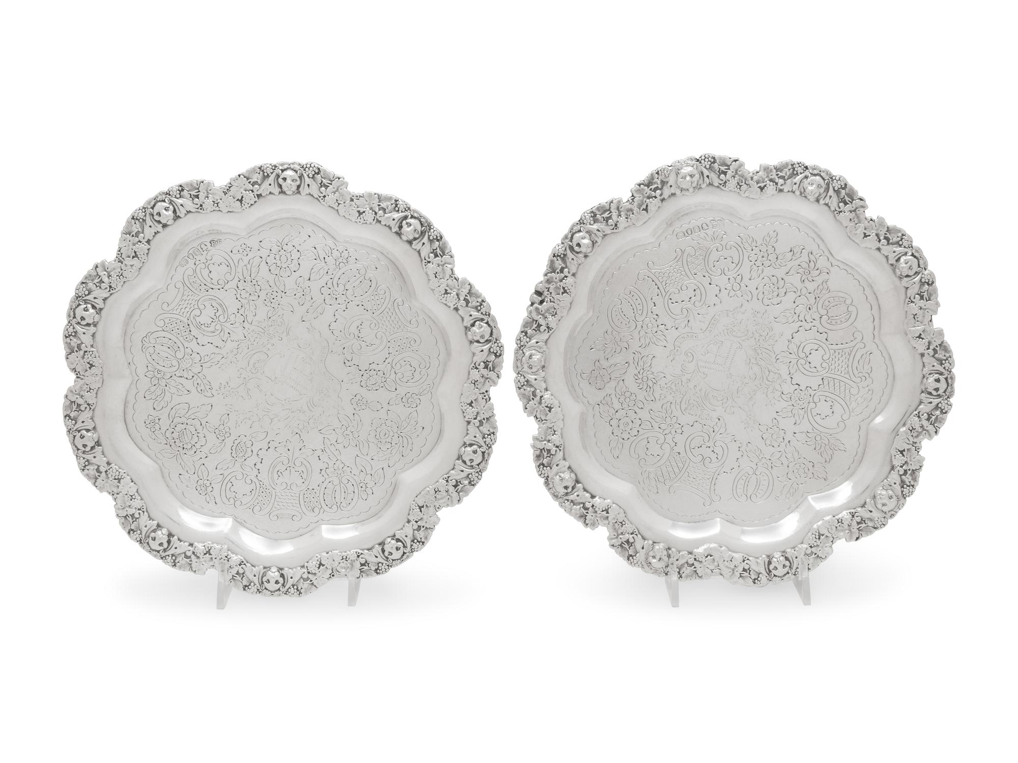 A Pair of George III Silver Salvers