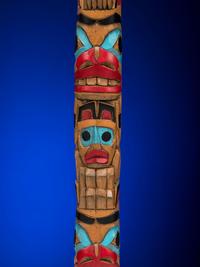 Northwest Coast Carved and Painted Speaker's Staff