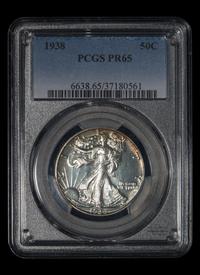A 1938 Walking Liberty 50c Proof (PCGS PR65)