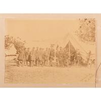 President Lincoln at Battlefield of Antietam , Photograph Printed and Signed by Moses P. Rice