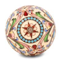 An Unusual Russian Enameled Silver Convertible Egg-Form Double Cordial Glass