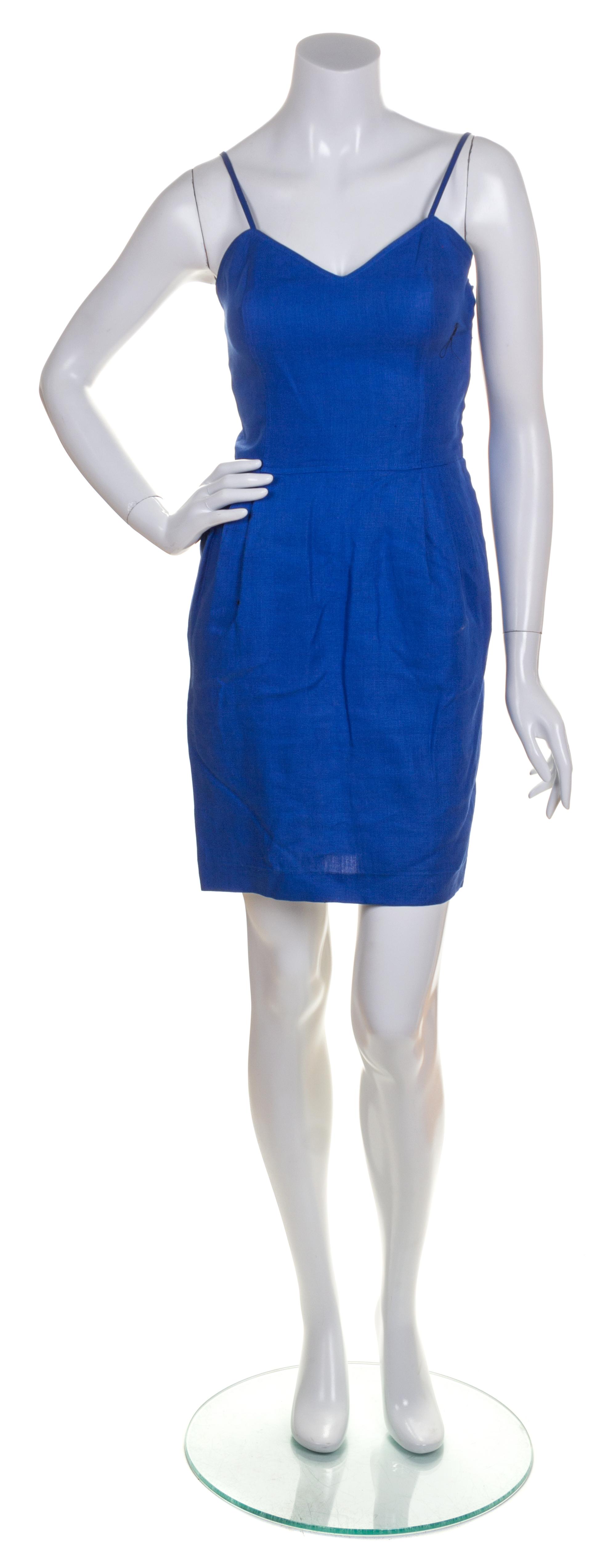 An Ungaro Blue Linen Dress, Size 40.