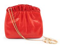 Judith Leiber Red Karung Snakeskin Bag