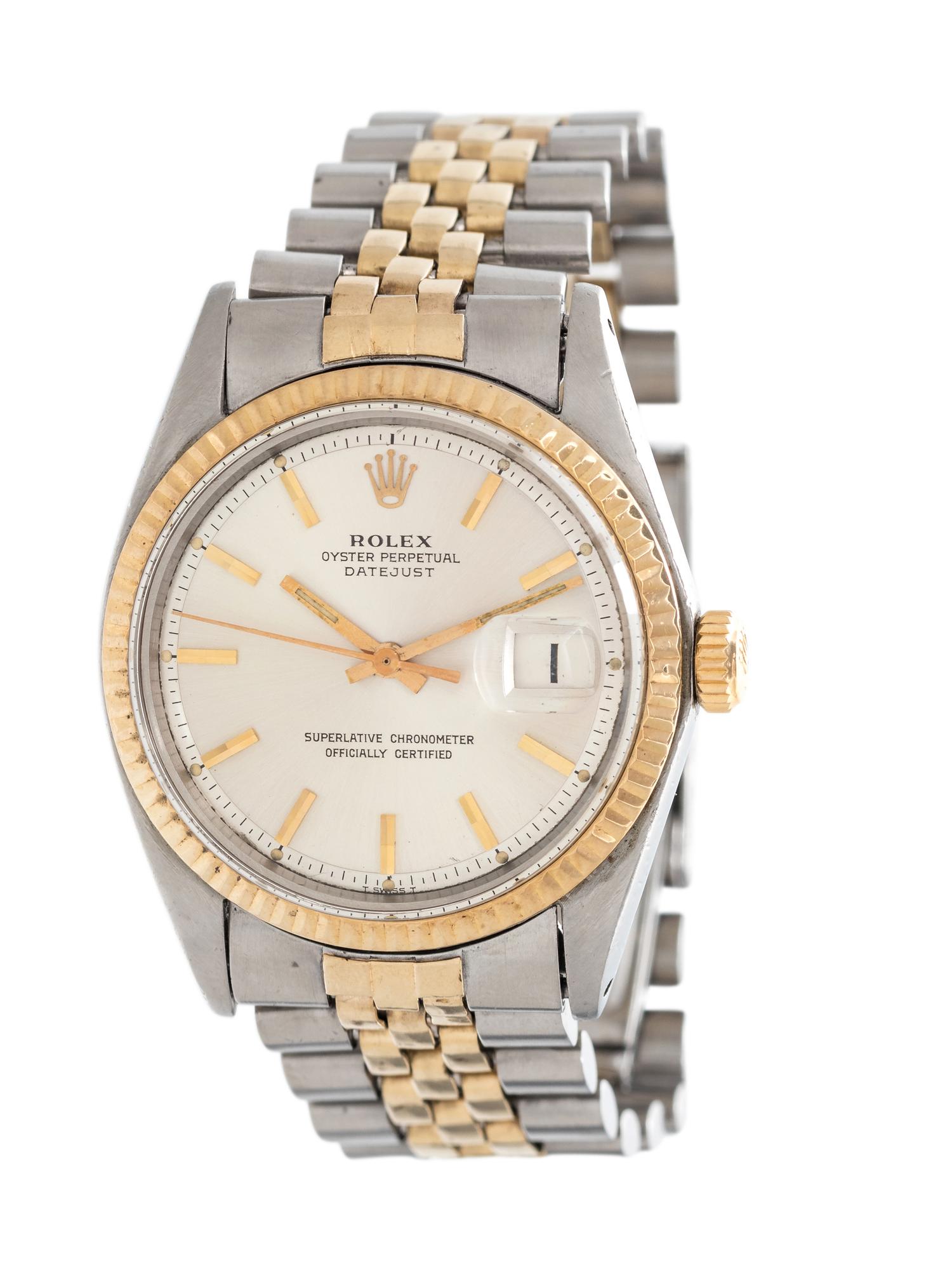 ROLEX, STAINLESS STEEL AND YELLOW GOLD REF. 1601 'DATEJUST' WRISTWATCH, CIRCA 1969