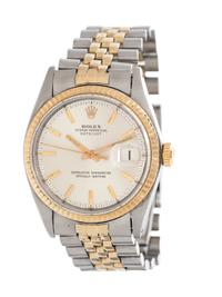 ROLEX, STAINLESS STEEL AND YELLOW GOLD REF. 1601 'DATEJUST' WRISTWATCH, CIRCA 1969