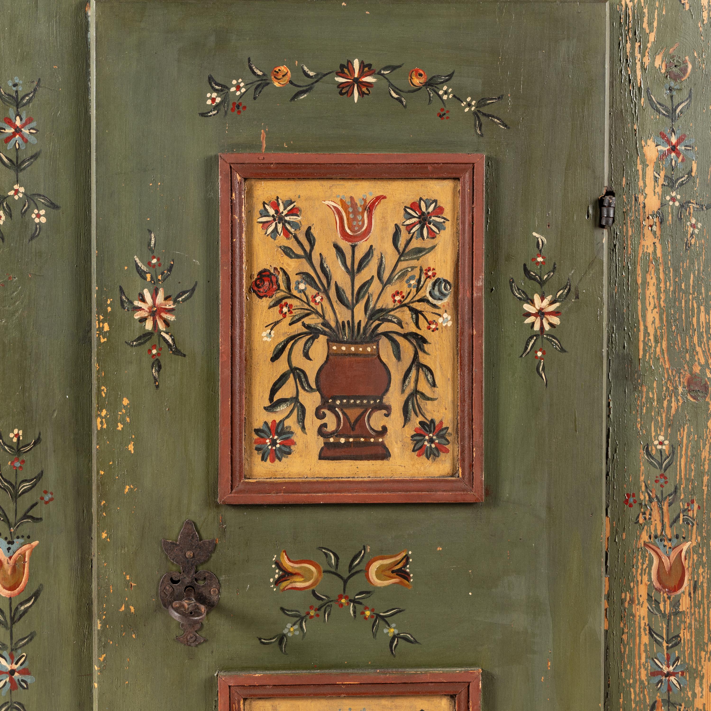 A Bavarian Painted Pine Cabinet