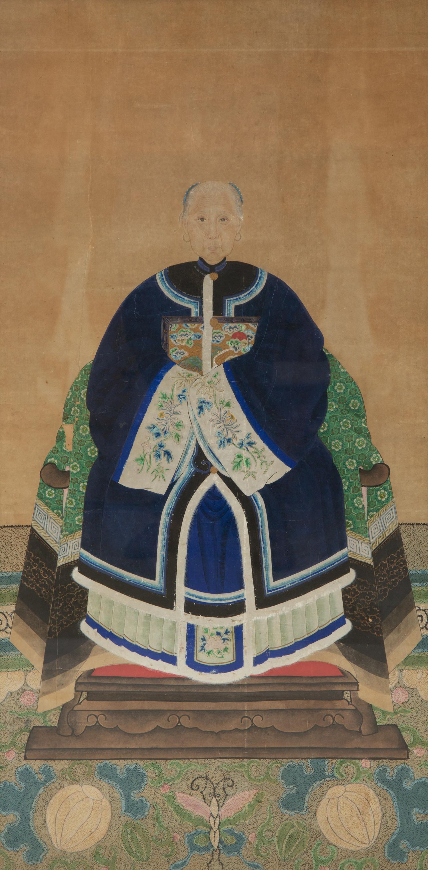 A Pair of Chinese Ancestral Portraits on Paper