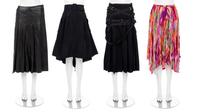 Four Designer Skirts: Chanel, Comme, Gaultier, Miyake, 2000s