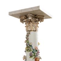 A German Porcelain and Marble Pedestal