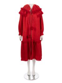 Saint Laurent Rive Gauche Red Coat, 1970-1980s