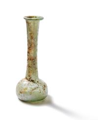 A Roman Green Glass Unguentarium
