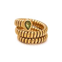 BVLGARI, YELLOW GOLD AND PERIDOT 'SERPENTI' RING