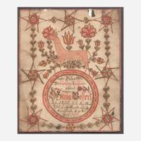 Johan Adam Eyer (1755-1837); A Fraktur bookplate for Susana Bossert of Northampton County, dated "1816"