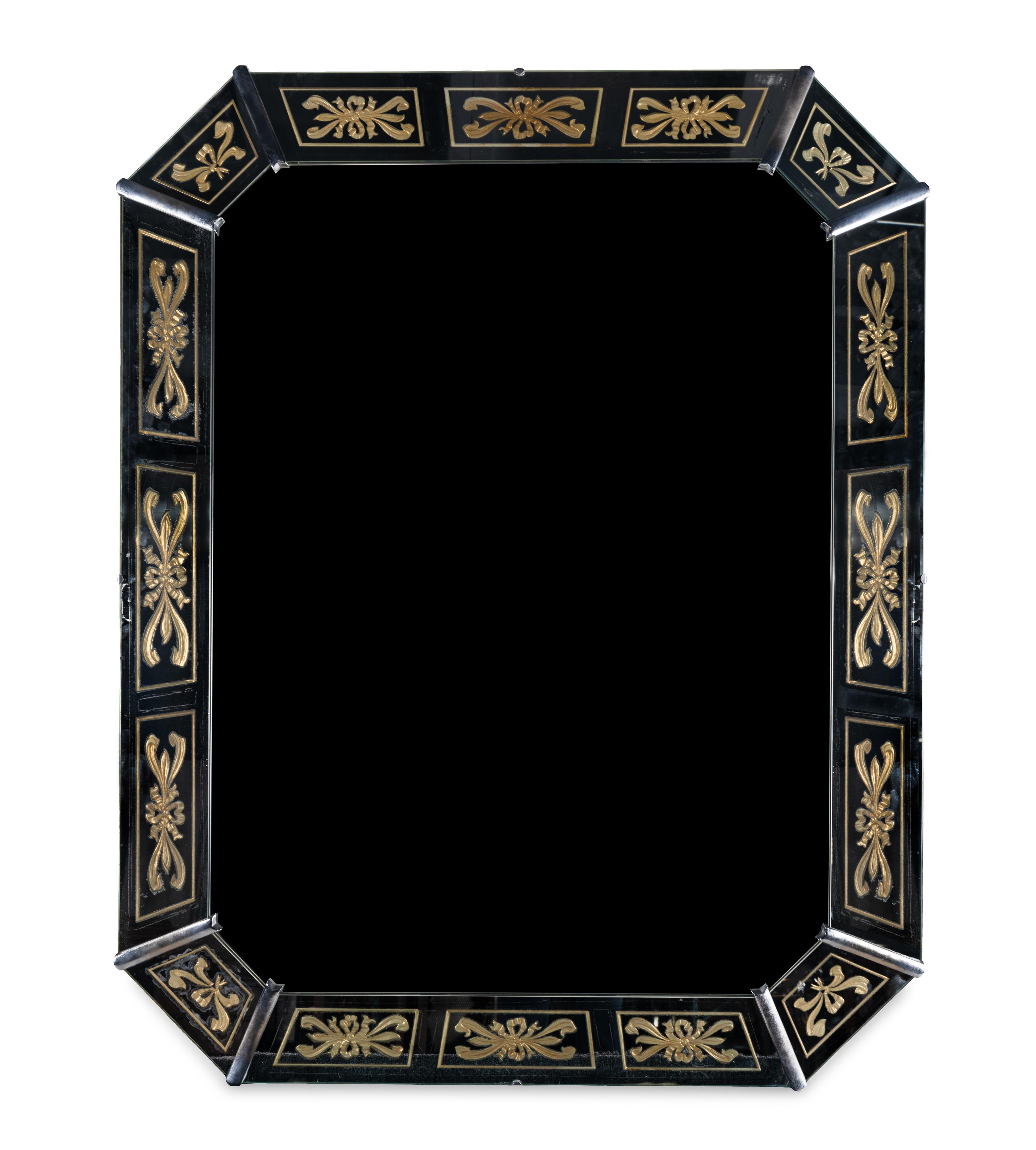 A Contemporary Etched Glass Mirror