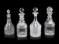 Four Cut-Glass Decanters