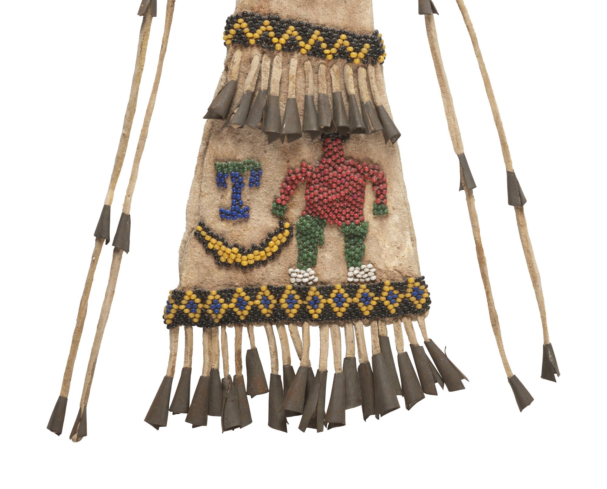 Apache Beaded Hide Awl Case, with Figure