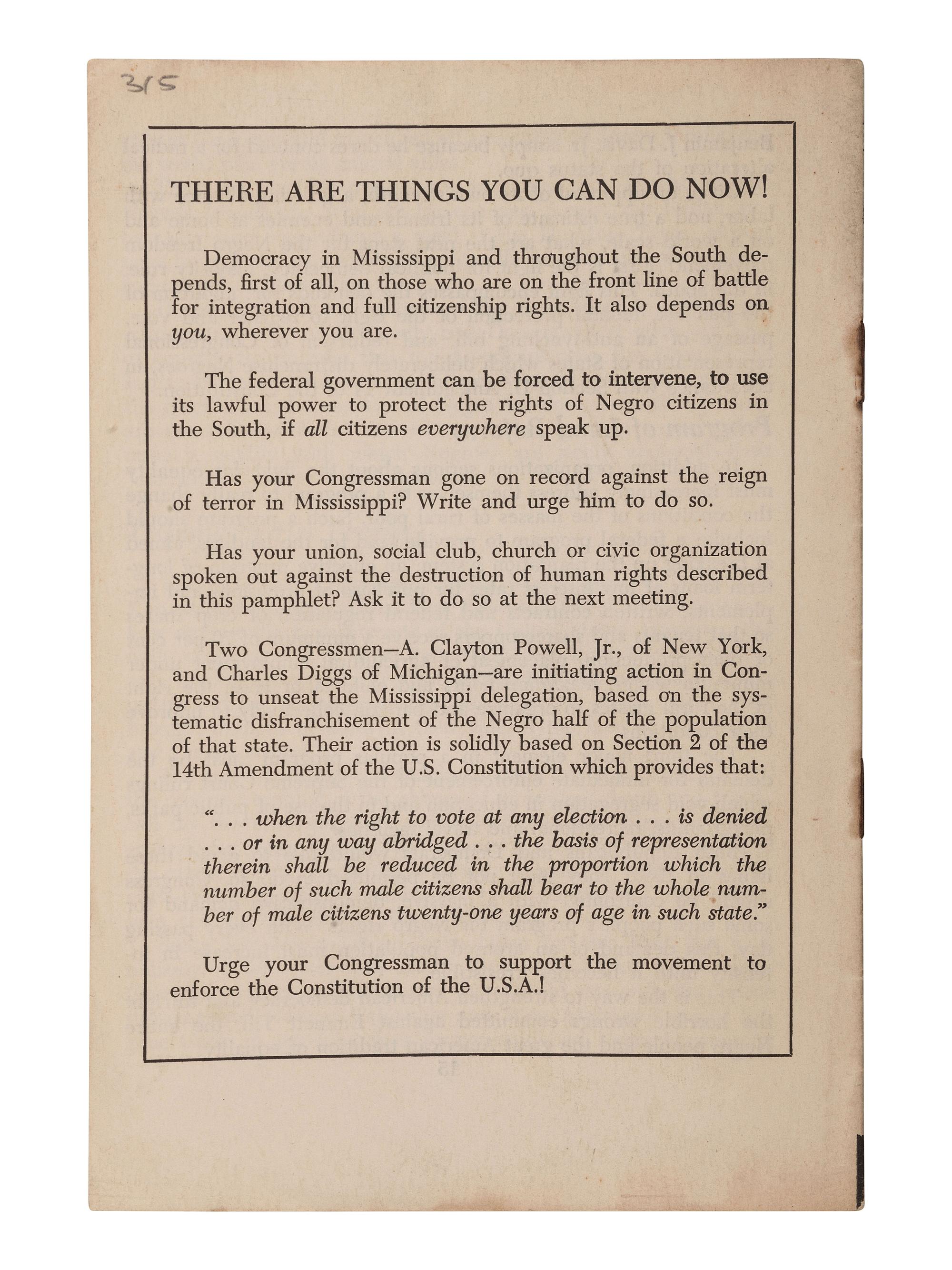 [TILL, EMMETT (1941-1955)]. BURNHAM, Louis E. Behind the Lynching of Emmet Louis Till. New York: Freedom Associates, Inc., 1955.