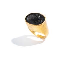 A Roman Gold and Onyx Finger Ring with a Portrait Head of the Goddess Diana