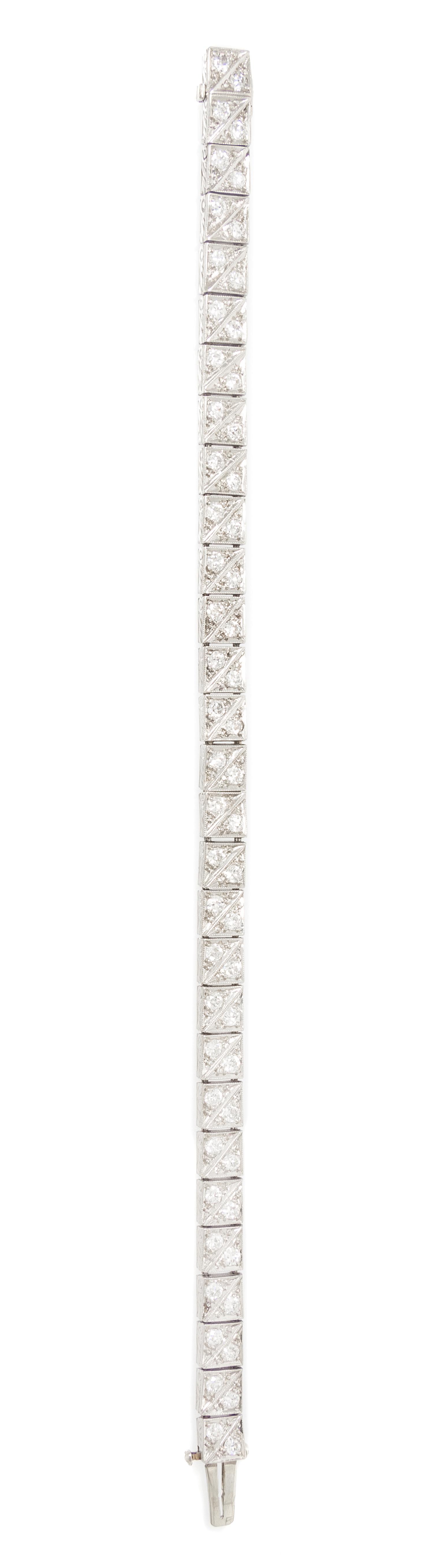 A Platinum and Diamond Bracelet, 14.80 dwts.