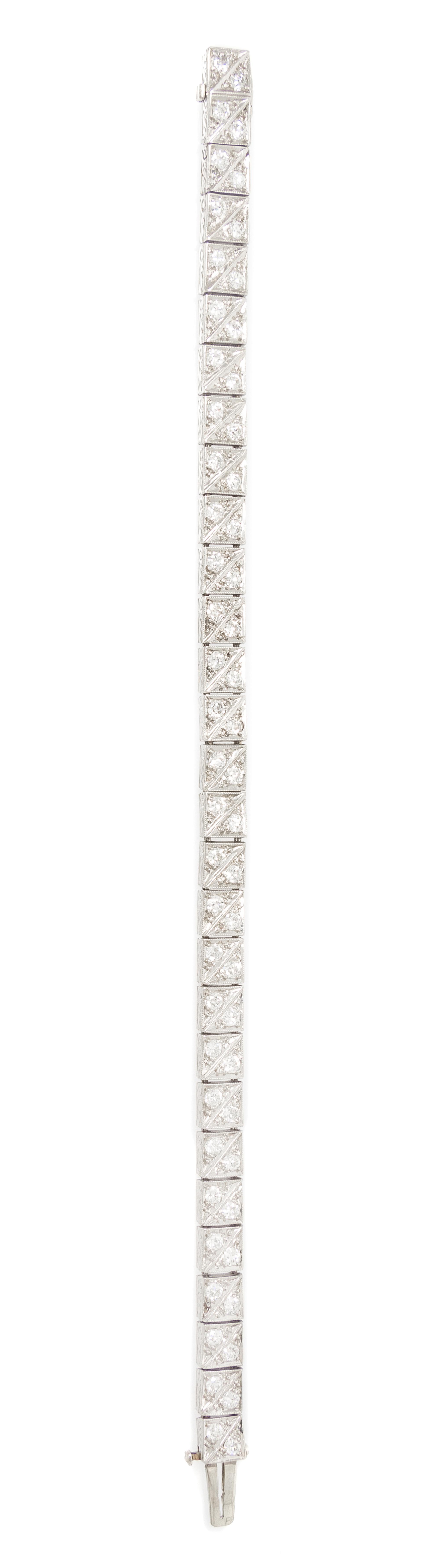 A Platinum and Diamond Bracelet, 14.80 dwts.