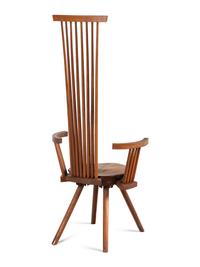 Pair of Studio Craft High-Back Armchairs, c. 1980