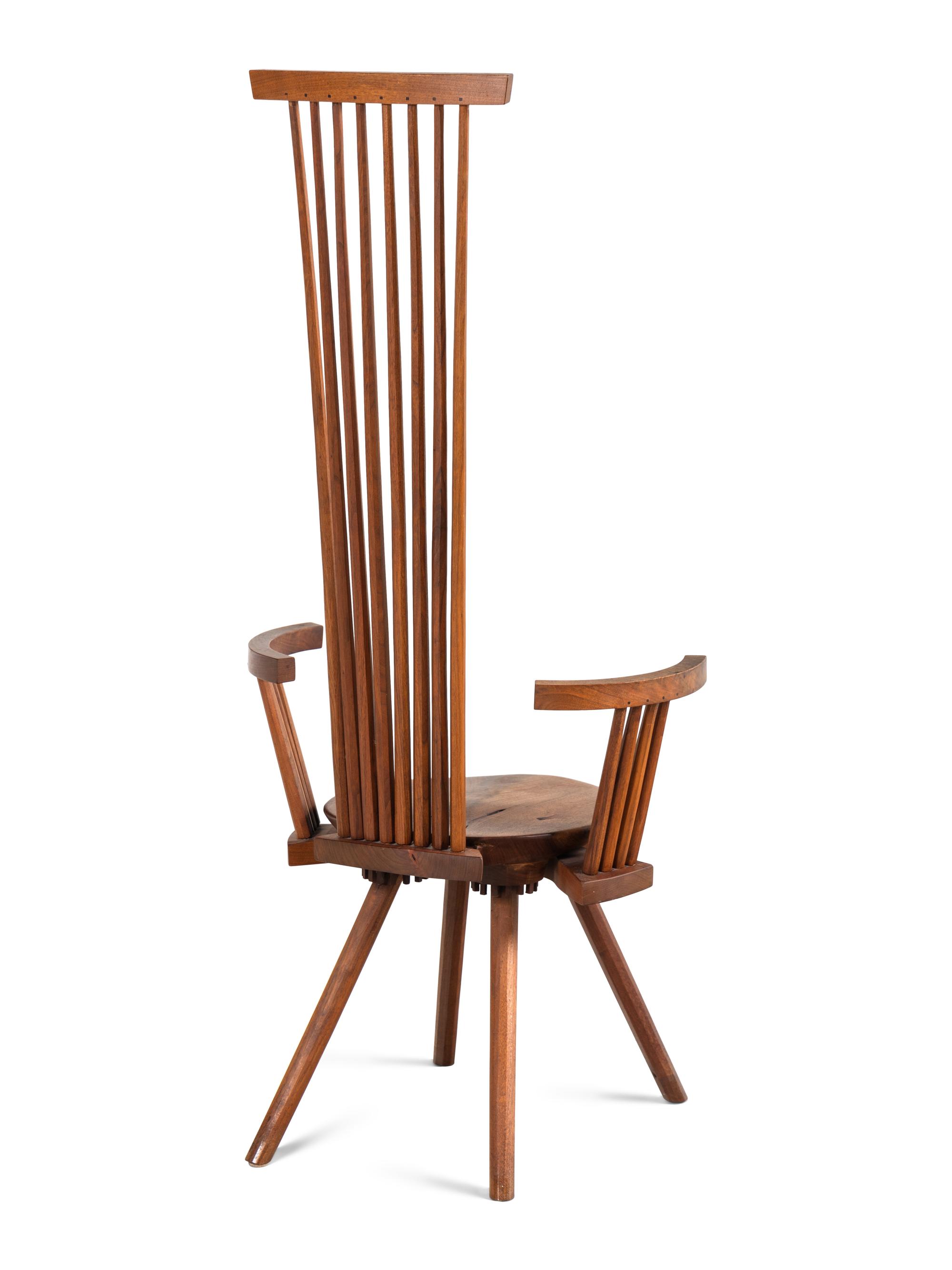 Pair of Studio Craft High-Back Armchairs, c. 1980